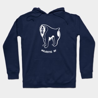 Mandrill monkey. Funny majestic dude. Stylized design, light ink Hoodie